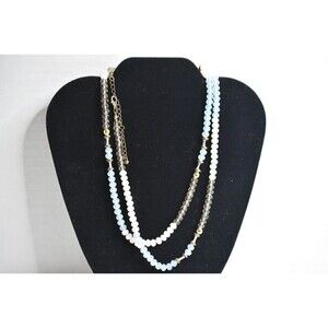 Contemporary 60 Inch Single Strand Multi Color Beaded Gold Tone Chic Necklace